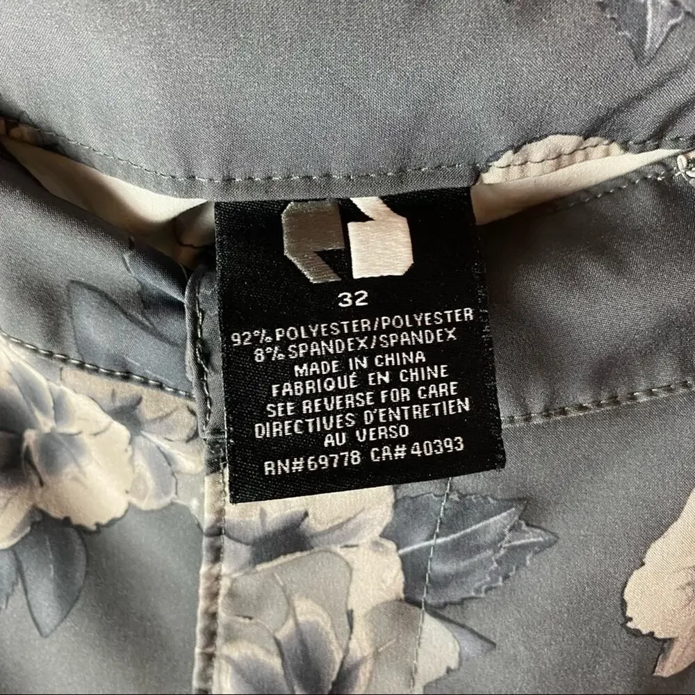 Champs Gray Floral Board Shorts Size 32